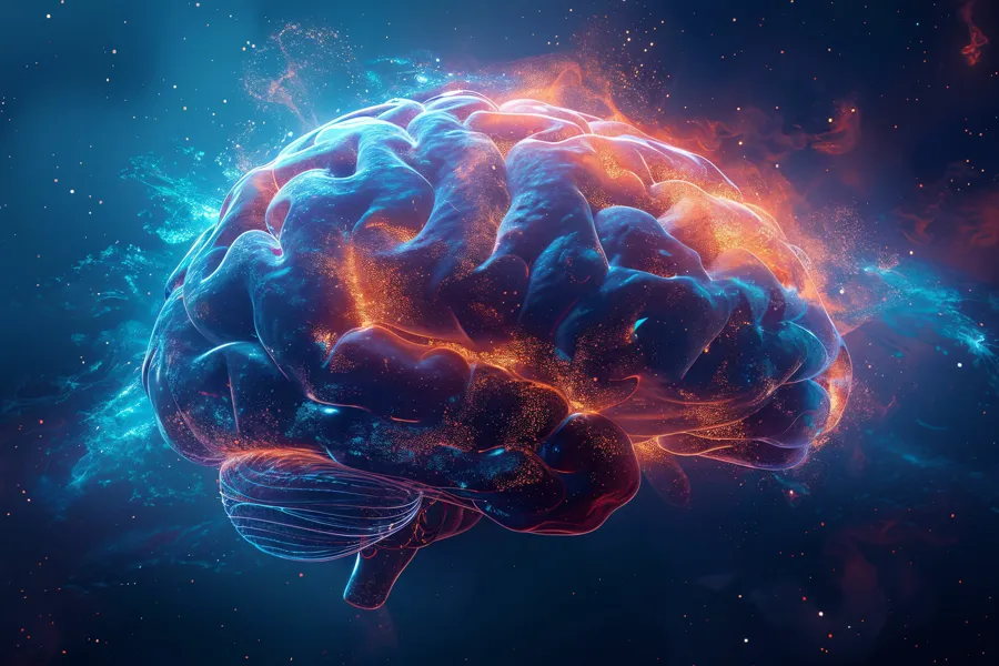 Kailo-Mindset-Therapy-Clinic 3D illustration of a human brain with electrical activity. Schedule Kailo Mindset Therapy from Nonkulie Dladla, M.D. in Manhattan.